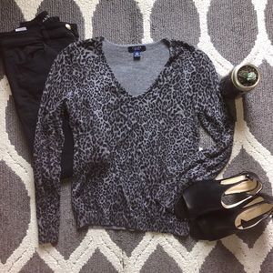 Chaps Leopard Print Sweater